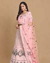 alt message - Mohey Women Light Pink Georgette Lehenga image number 2